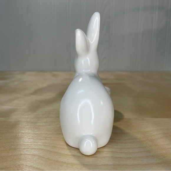 Vintage 90s Ceramic Easter Bunny With Basket Egg Cup - Off White - Picture 5 of 11